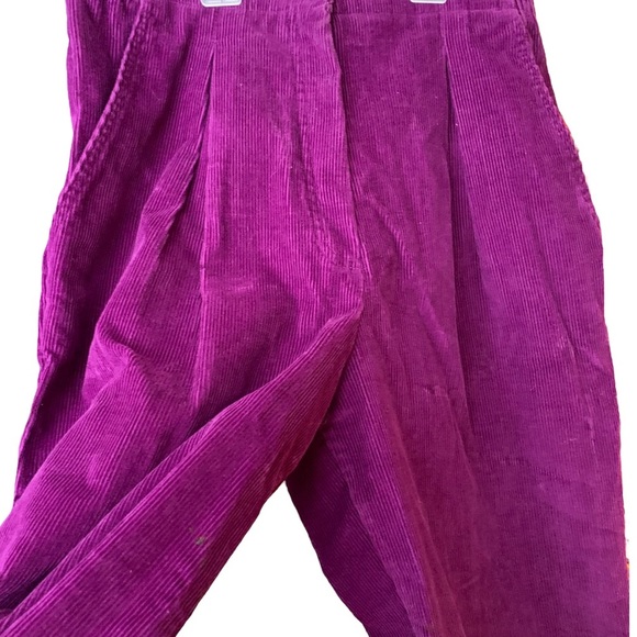 Vintage KORET PLEATED PURPLE CORDUROY PANTS SIZE 12 WOMENS - Picture 6 of 14